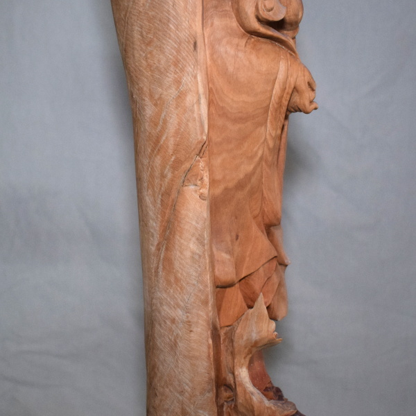 観音菩薩像 如意持ち オーストラリア白檀 高さ約90㎝ 一本彫り 仏像 木製　彫刻 仏教美術 長期保管品 【e1-t-27】_画像10
