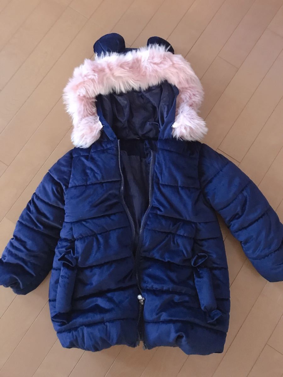  Kids * ear attaching coat [ beautiful goods ] candy coat * size :130* velour style 