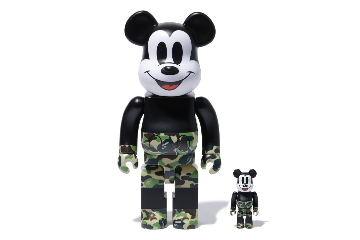 BE@RBRICK「BAPE MICKEY MOUSE 100％ & 400％ GREEN」ミッキーマウス A BATHING APE エイプ MEDICOM TOY ベアブリック メディコムトイ 緑_イメージ