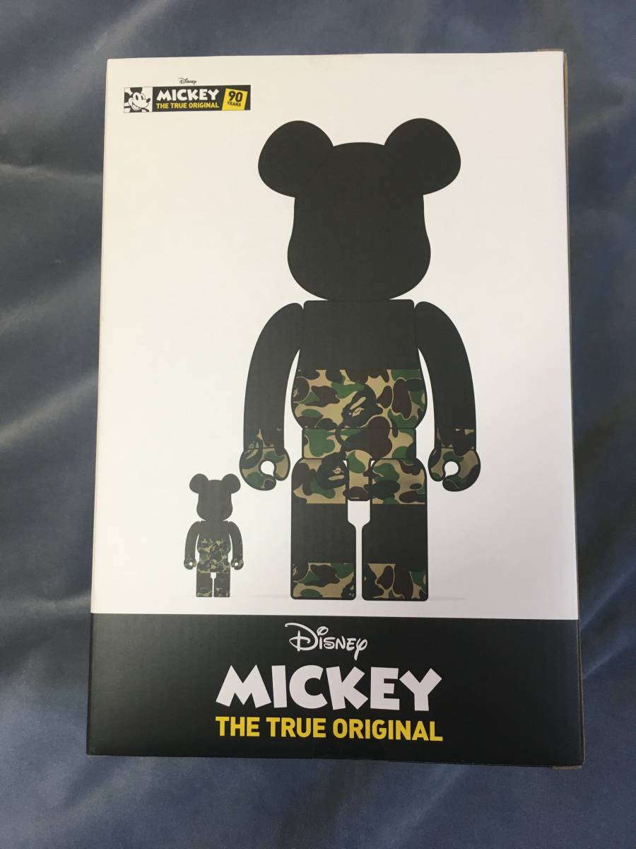 BE@RBRICK「BAPE MICKEY MOUSE 100％ & 400％ GREEN」ミッキーマウス A BATHING APE エイプ MEDICOM TOY ベアブリック メディコムトイ 緑_画像5