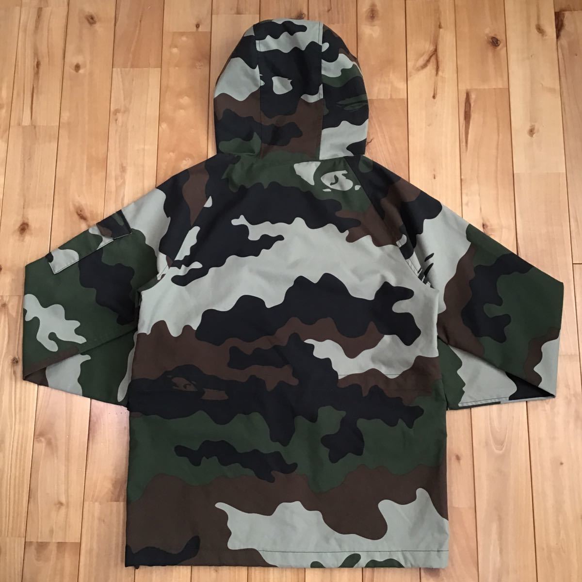 woodland camo hoodie jacket Mサイズ a bathing ape BAPE エイプ ベイプ アベイシングエイプ ナイロン パーカー ジャケット 迷彩 ww52_画像5