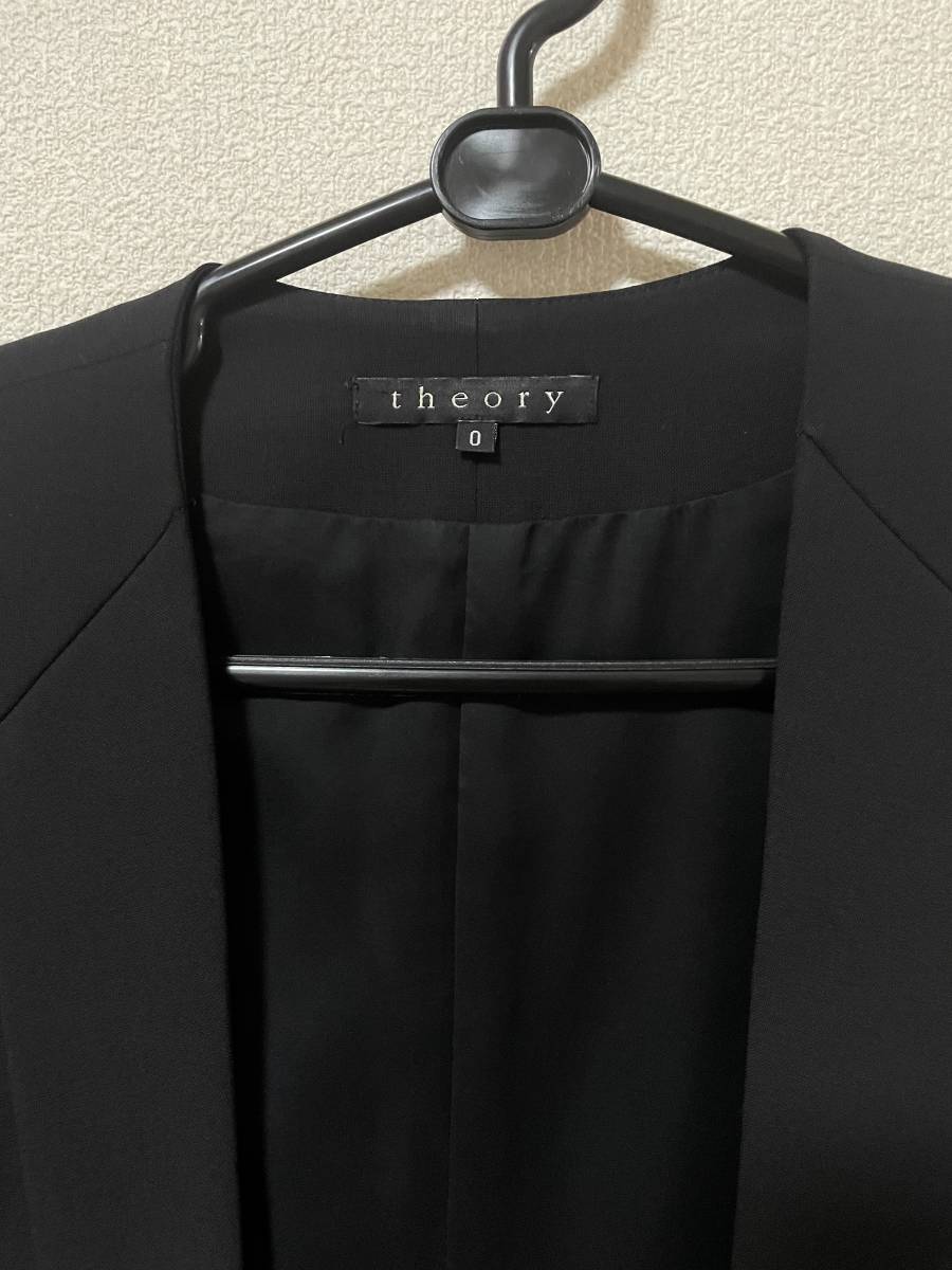 セオリー ノーカラージャケット ブラック 黒 clean BLAZER 無料配達