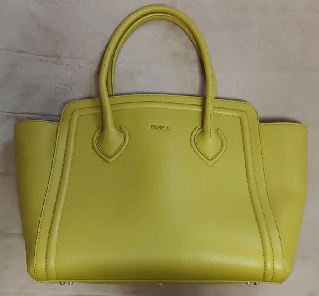 デザイン FURLA イエロー トートバッグ KHFcQ-m77846078812 美品 イエロー