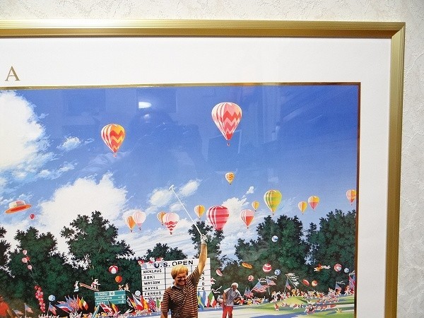 美品 真作 ヒロ・ヤマガタ 1980 United States Open Championship USオープン シルクスクリーン 直筆サイン入り ゴルフ ジャックニクラス_画像8