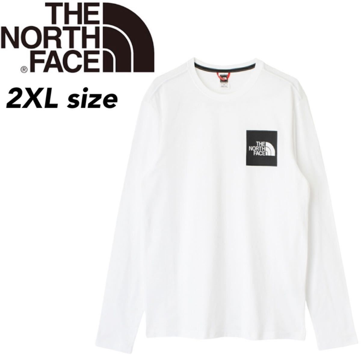 ノースフェイス ロンT ボックス ファイン 長袖 Tシャツ NF0A37FT トップス ホワイト 2XLサイズ THE NORTH FACE MEN'S LS FINE TEE 新品 ★