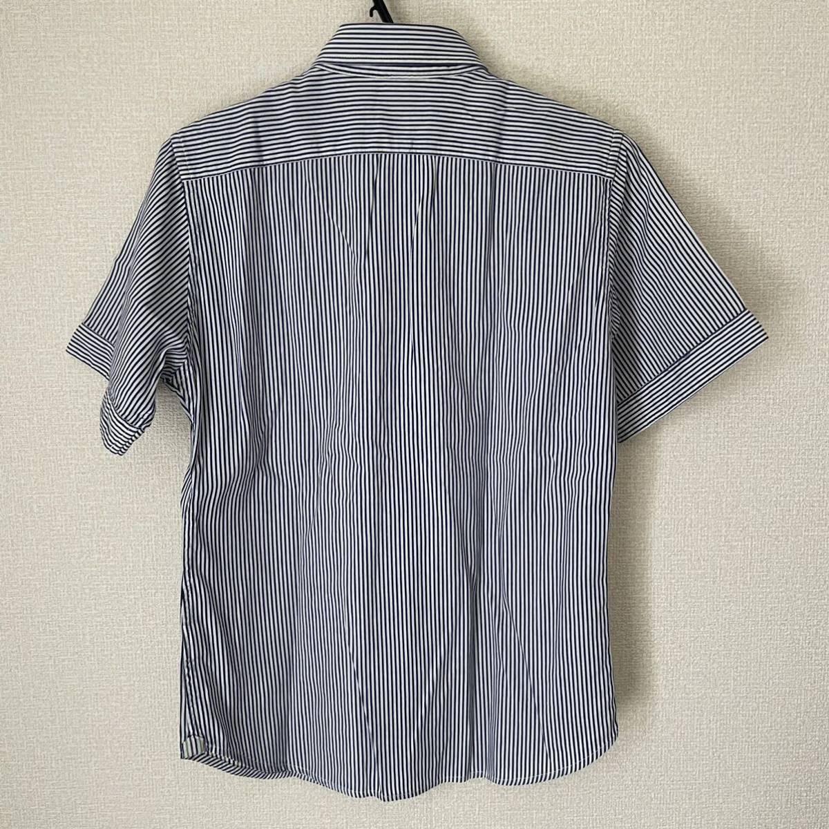  short sleeves shirt stripe shirt button down BEAMS S