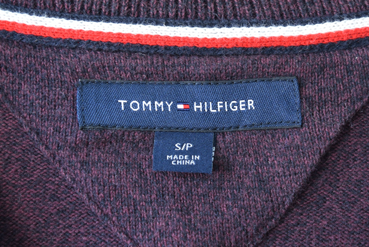 【送料無料】トミーヒルフィガー コットンニット クルーネック ボーダー柄 セーター メンズS TOMMY HILFIGER 古着 ※リペア有 CH0775_画像8