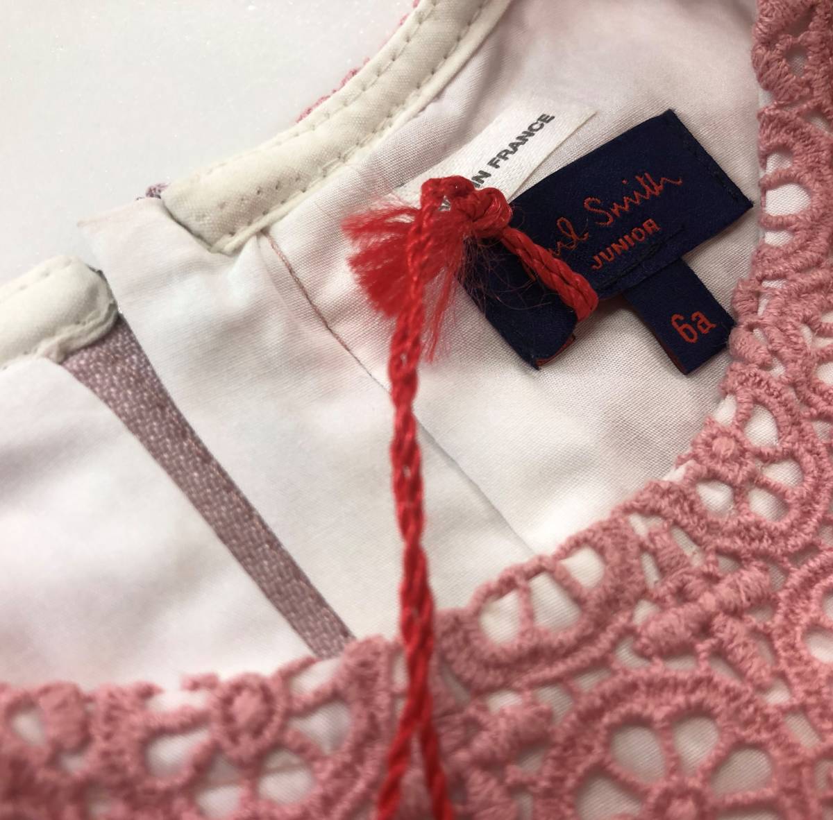 子供服 Paul Smith ポールスミス ジュニア 女の子 サイズ6A (110-120) ミッドピンク 刺繍可愛い ワンピース 高級ブランド_画像6