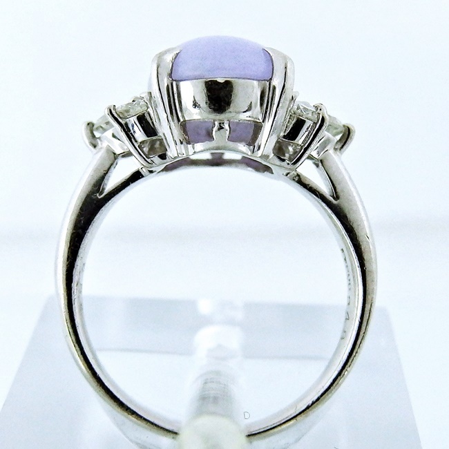 Pt900 ★リング 指輪 ◆天然ジェイダイト ラベンダーひすい3.48ct 翡翠 ◇ダイヤモンド0.50ct ●12-号 【中古】 /mG239/24477_画像5