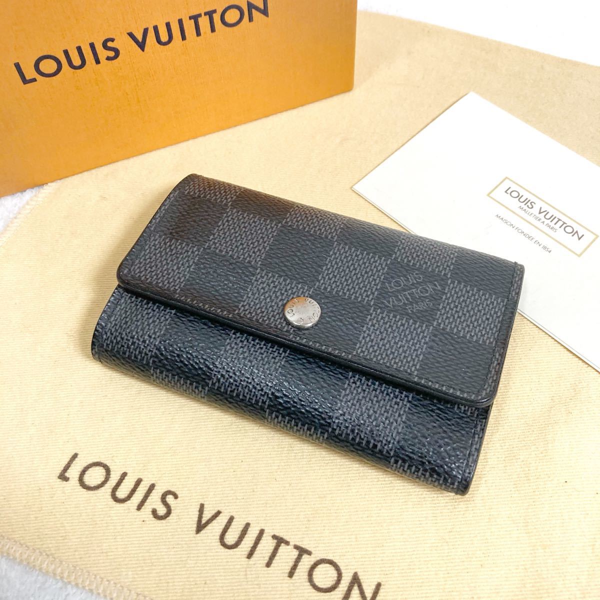 美品 LOUIS VUITTON ルイヴィトン ダミエ グラフィット キーケース 6