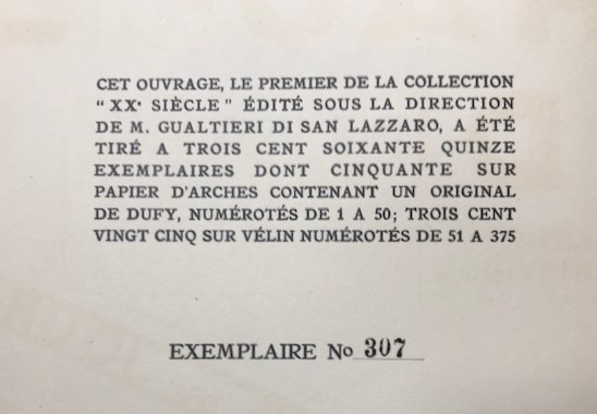 特価】 ≪ ラウル デュフィ ≫ COLLOTYPES【コロタイプ版画】 FEZ 1929
