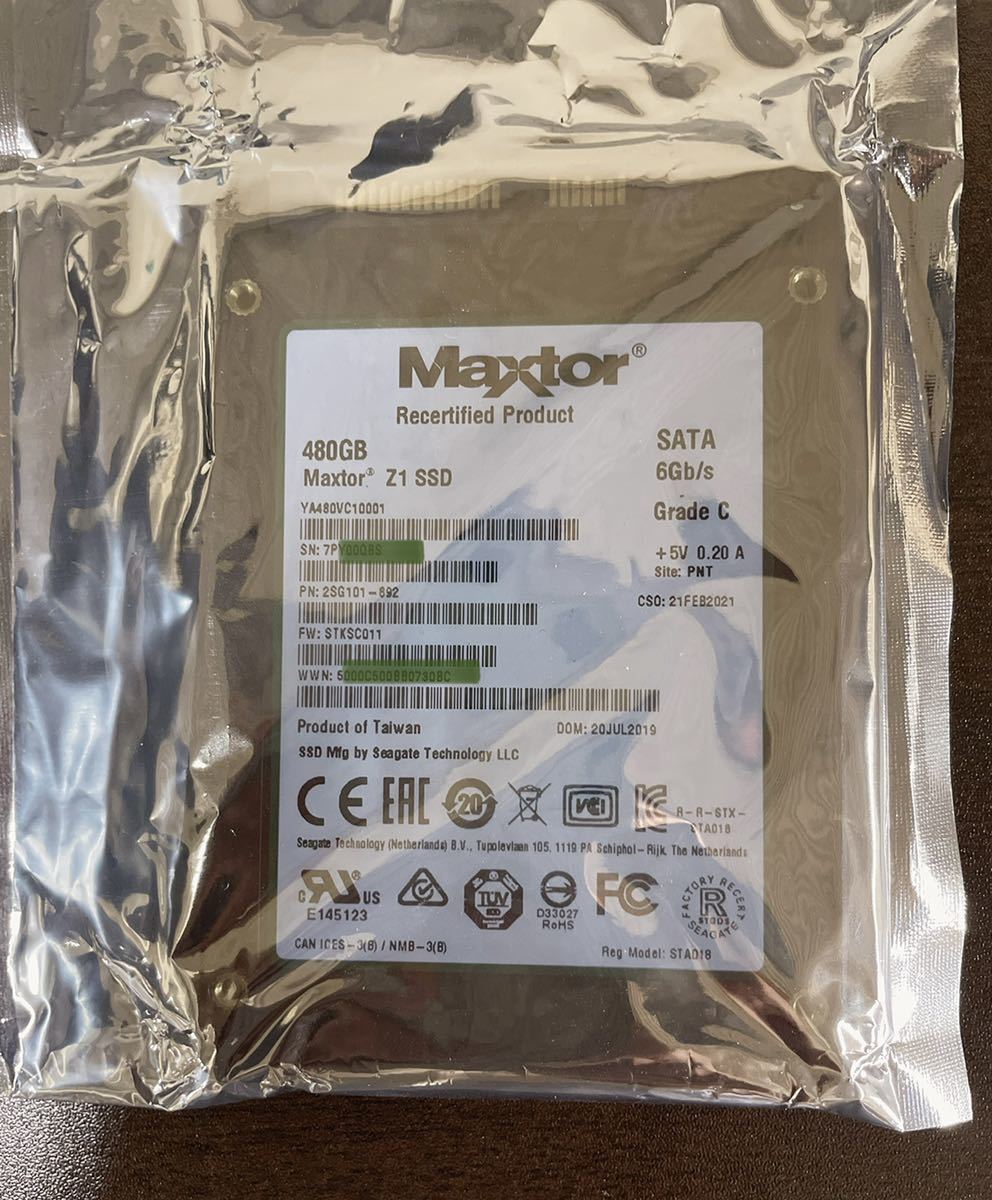 SEAGATE Maxtor Z1 SSD 2.5インチSATA 480GB YA480VC10001[メーカー再生品]_画像1