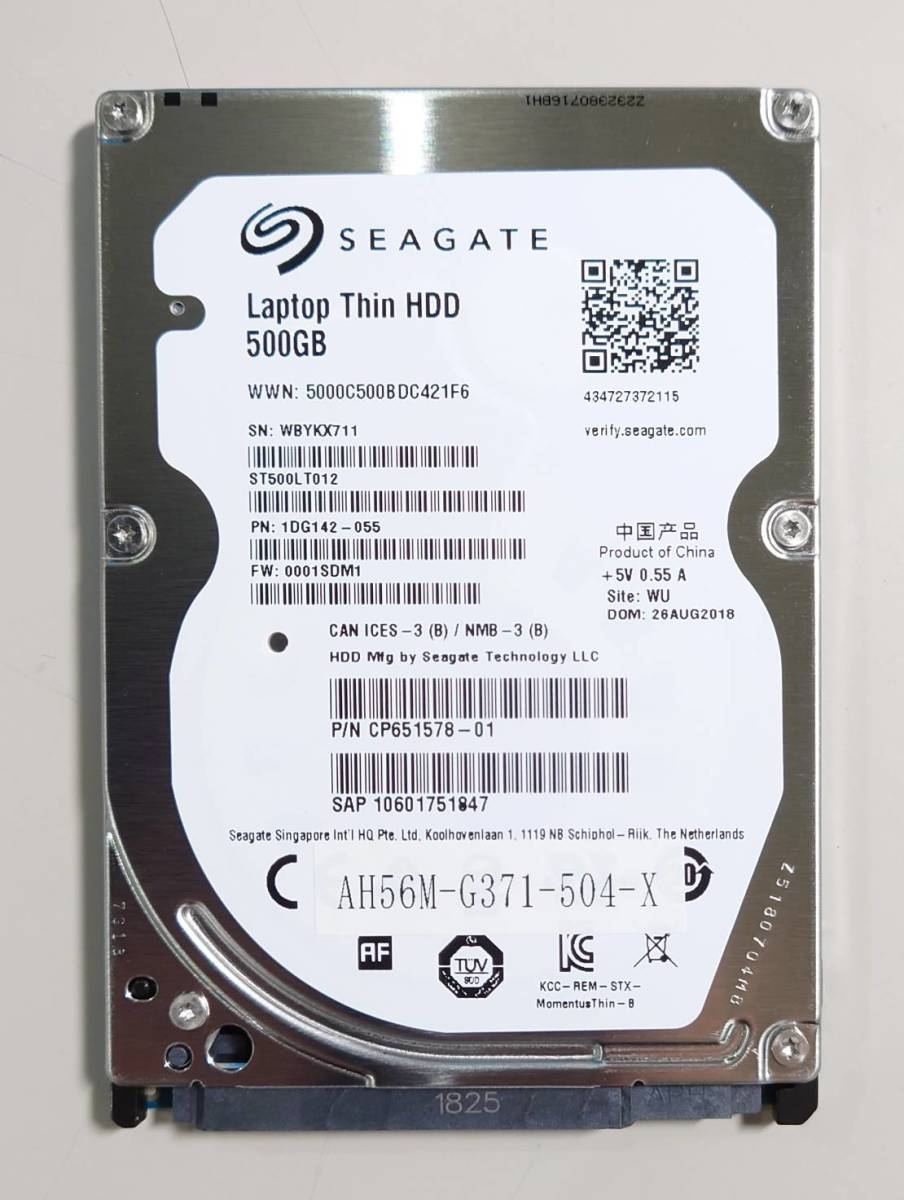 KN1242 SEAGATE 2.5インチ HDD 500GB ST500LT012 使用時間：0時間_画像1