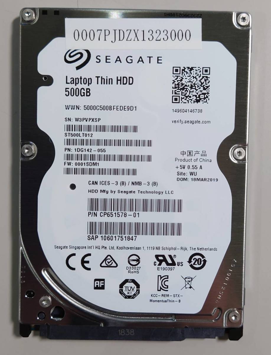 驚きの安さ SEAGATE KN1238 2.5インチ 使用時間:0時間 ST500LT012