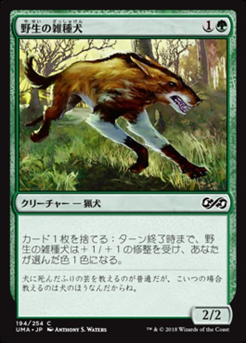 MTG ■緑/日本語版■ 《野生の雑種犬/Wild Mongrel》 アルティメットマスターズ UMA_画像1