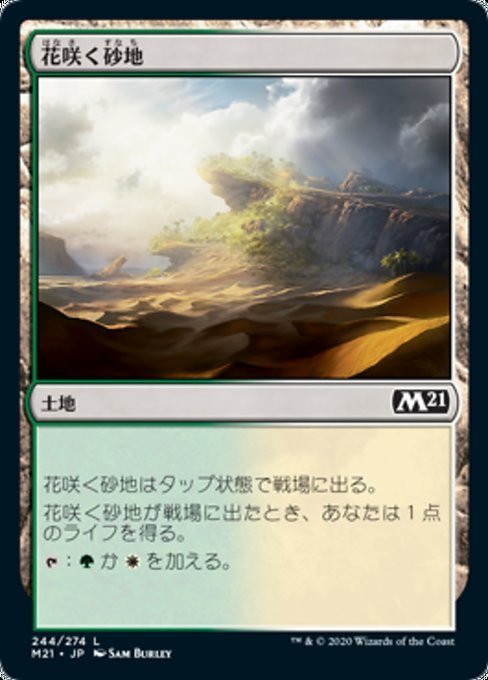 MTG ■土地/日本語版■ 《花咲く砂地/Blossoming Sands》★FOIL★基本セット2021 M21_画像1