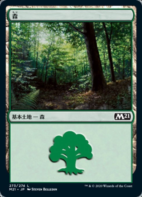 MTG ■土地/日本語版■ 《森/Forest》基本セット2021 M21_画像1