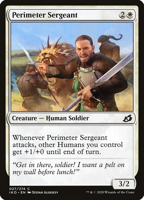 MTG ■白/英語版■ 《防衛線の兵長/Perimeter Sergeant》イコリア:巨獣の棲処 IKO_画像1