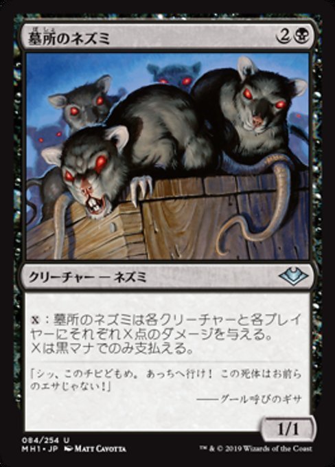 MTG ■黒/日本語版■ 《墓所のネズミ/Crypt Rats》モダンホライゾン　MH1_画像1