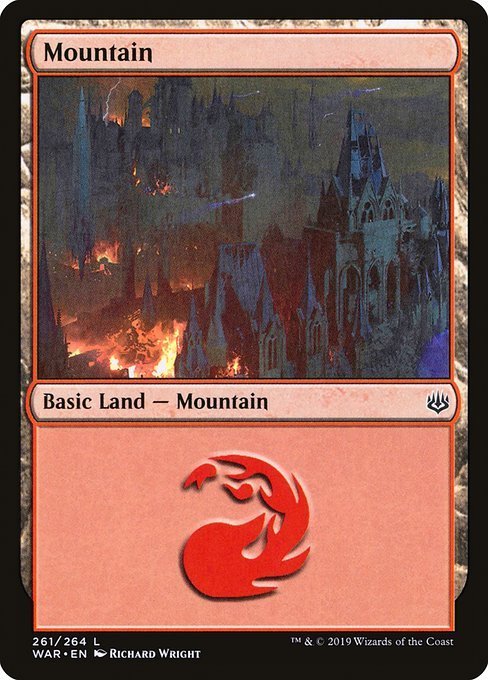 MTG ■土地/英語版■ 《山/Mountain》★FOIL★ 灯争大戦 WAR_画像1