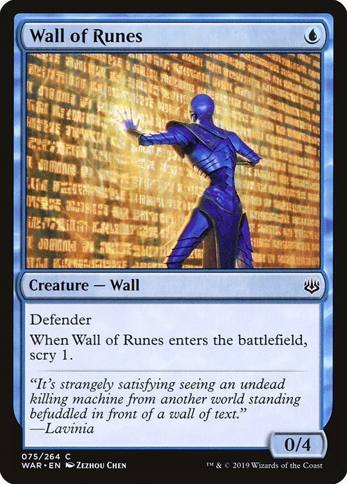 MTG ■青/英語版■ 《ルーンの壁/Wall of Runes》灯争大戦 WAR_画像1