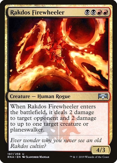 MTG ■金/英語版■ 《ラクドスの火輪使い/Rakdos Firewheeler》ラヴニカの献身 RNA_画像1