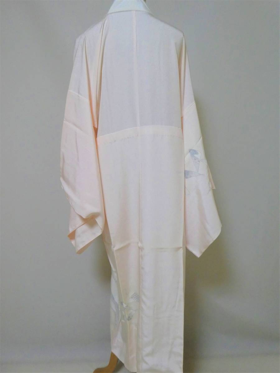 （224）翠山工房 色留袖 長襦袢 袋帯 セット 和装 和服 着物 ピンク系 しつけ付 一つ紋 背紋　Z_画像5