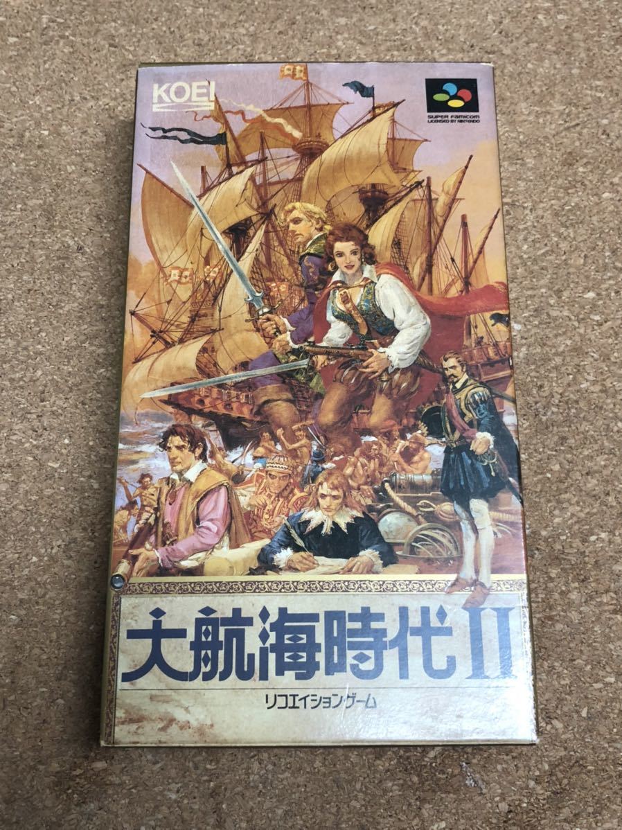 送料無料♪ 極美完品♪ 電池交換して発送♪ 大航海時代2 スーパーファミコンソフト 箱説付き 端子メンテナンス済 動作品　同梱可能　FC_画像1