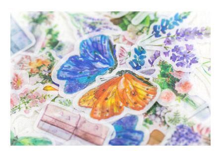 * new goods pretty notebook material flakes seal . flower butterfly flower vase ..... seal sticker *