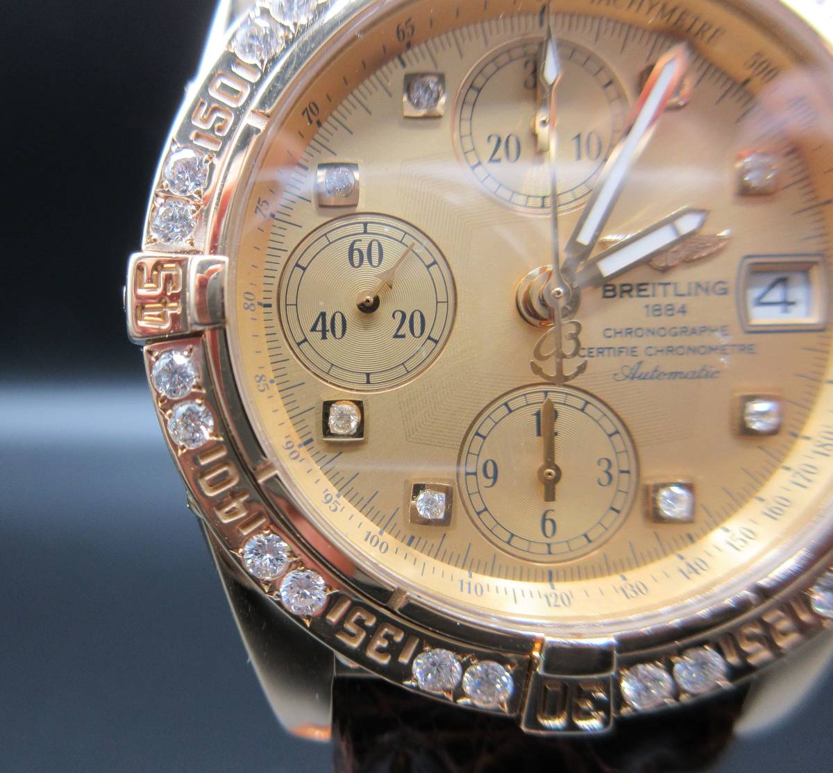 BREITLING Breitling Chronomat bezel . face after diamond does YG pure gold 39 44 GT C13356 Evolution Hublot 