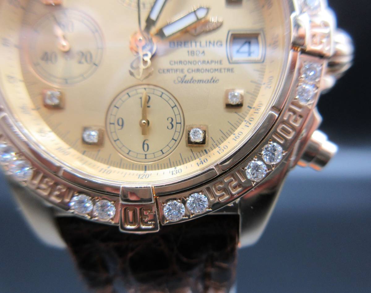 BREITLING Breitling Chronomat bezel . face after diamond does YG pure gold 39 44 GT C13356 Evolution Hublot 