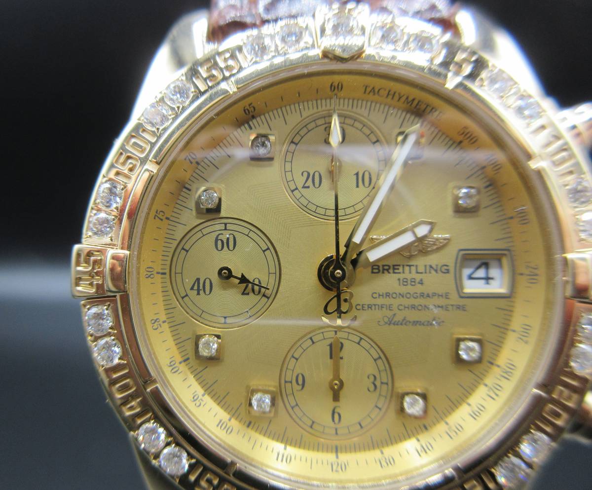 BREITLING Breitling Chronomat bezel . face after diamond does YG pure gold 39 44 GT C13356 Evolution Hublot 