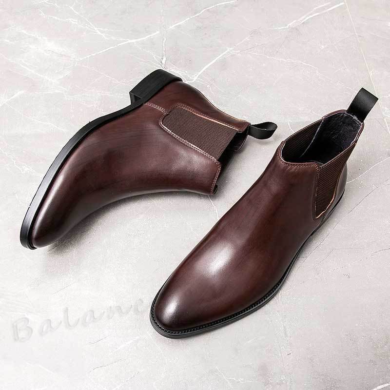  original leather boots Brown 24cm 3E leather side-gore boots gentleman men's boots casual 81208JS