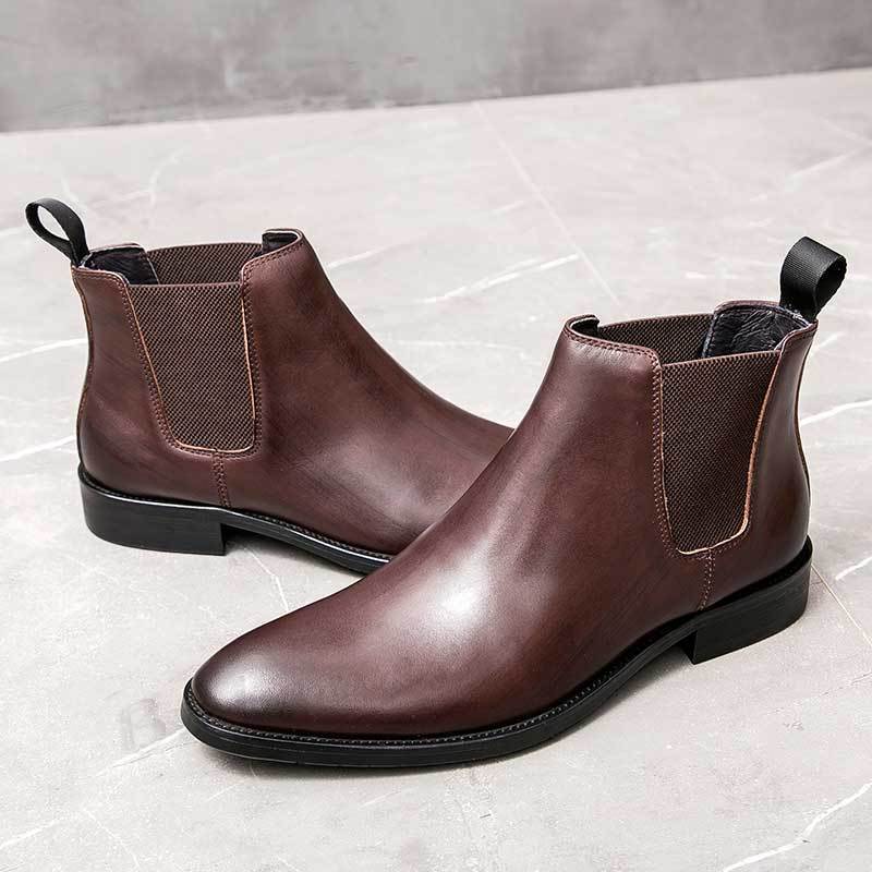  original leather boots Brown 24cm 3E leather side-gore boots gentleman men's boots casual 81208JS