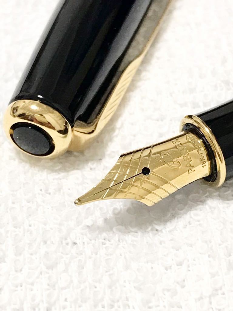 K843 パーカー　ソネット万年筆　ブラック　18K 750 箱保付_画像1