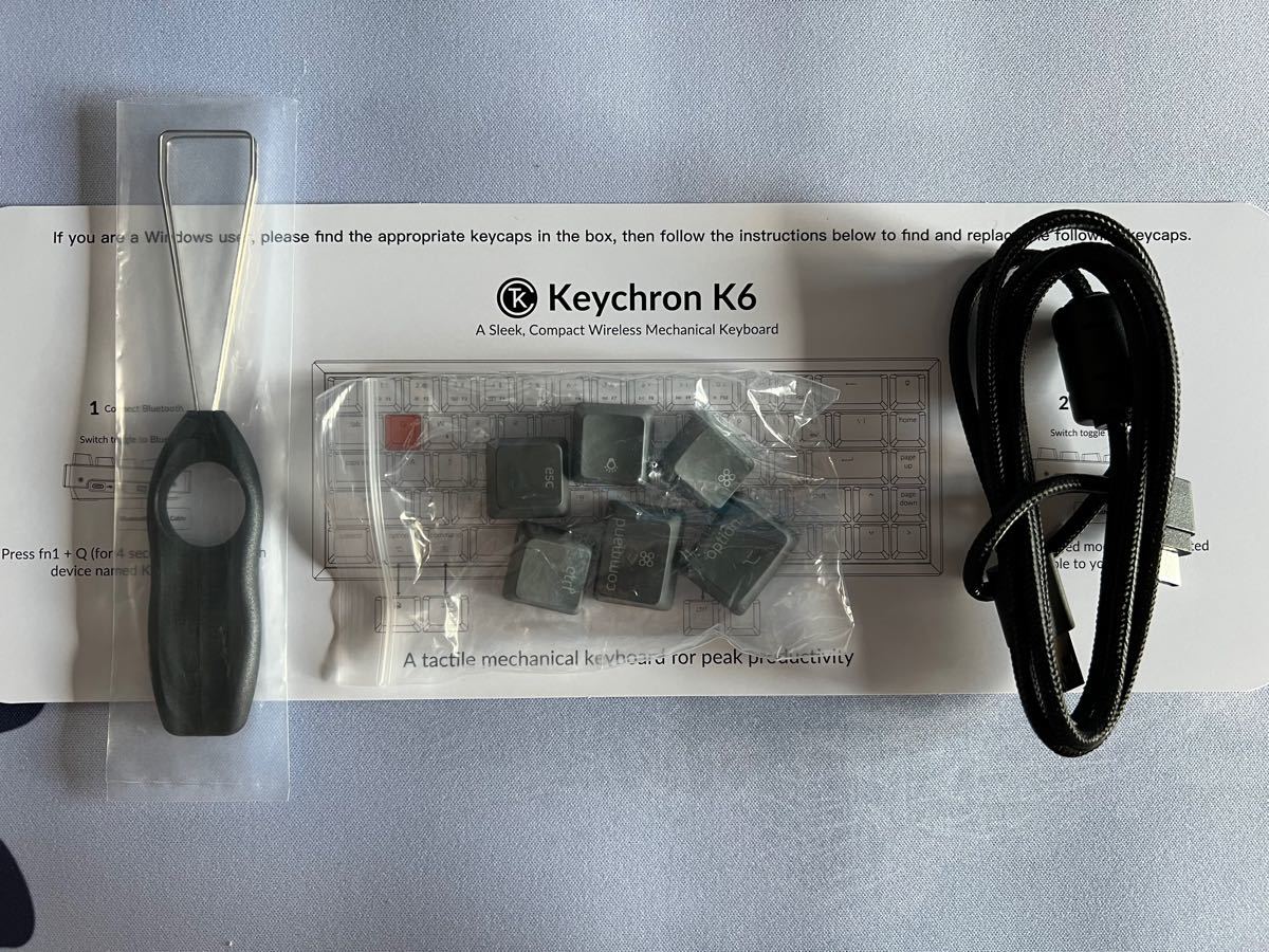 Keychron K6 Wireless RGB アルミ メカニカル キーボード Gateron 茶軸 