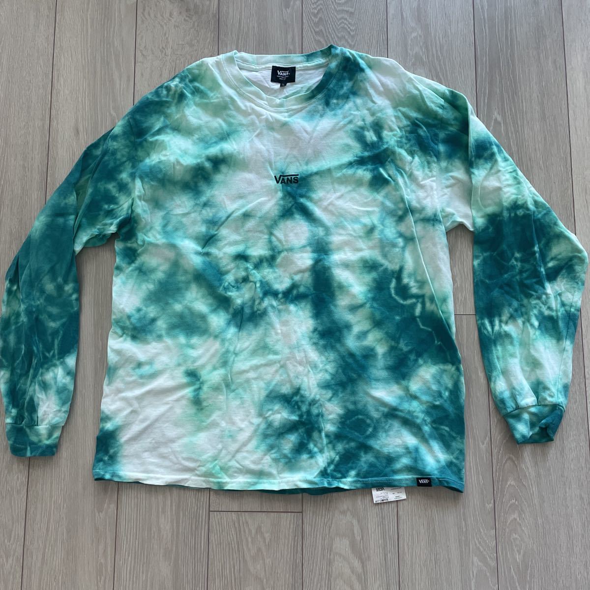 美中古　VANS タイダイ　ロングT シャツ　グリーン系　サイズ　L ヴァンズ　長袖　オーシャンズ掲載　OCEANS