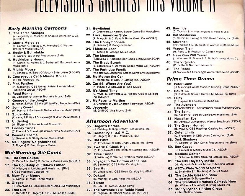 【送料無料】50-80年代米国TVドラマ・テーマ集4CD[TELEVISION’S GREATEST HITS][同VOLUMEⅡ][同 70’s＆80’s][同IN LIVING COLOR]全256曲_画像6