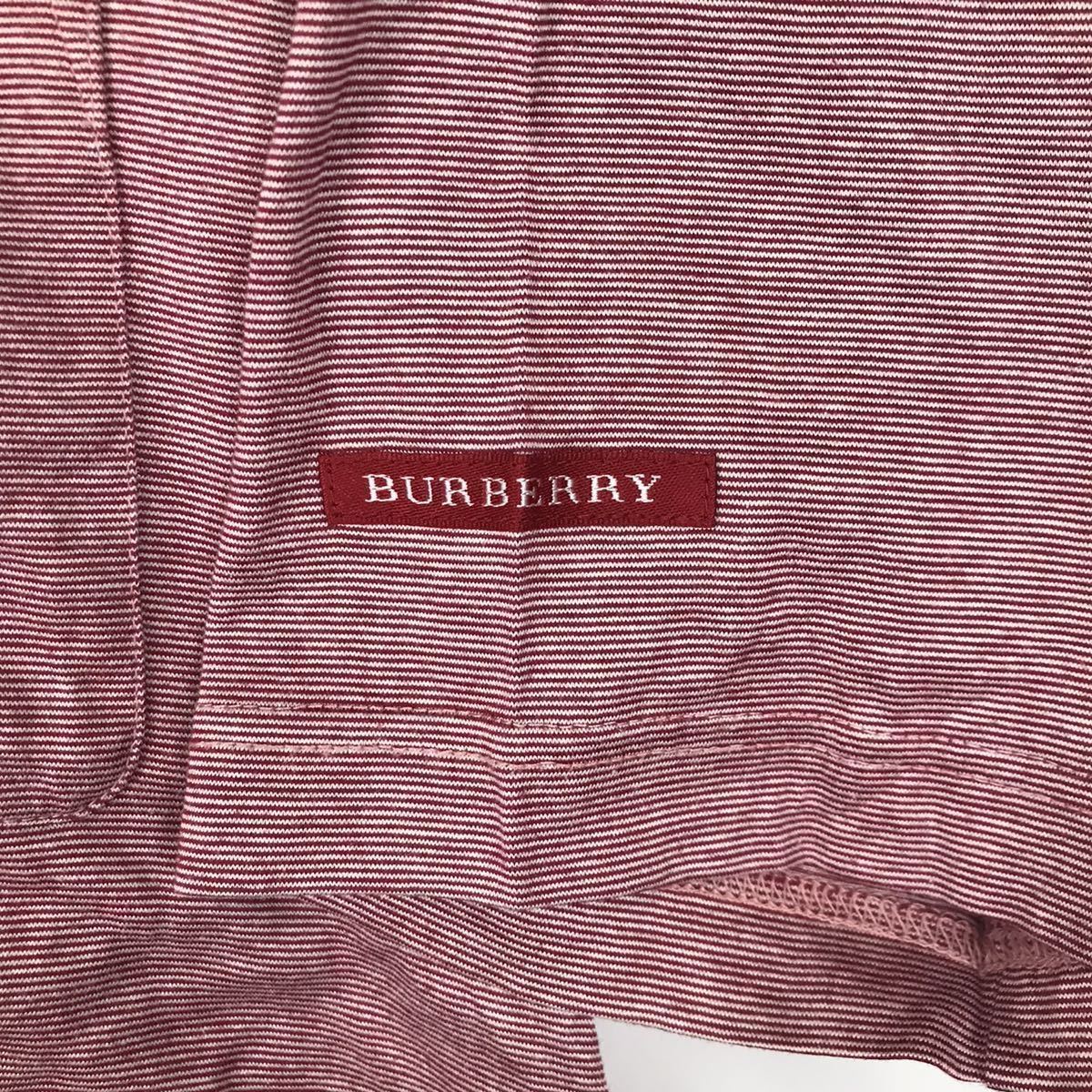 BURBERRY GOLF バーバリー ゴルフ 半袖 ポロシャツ レッド 赤 メンズ Mサイズ ストライプ ボーダー スポーツ トレーニング ウェア コットン