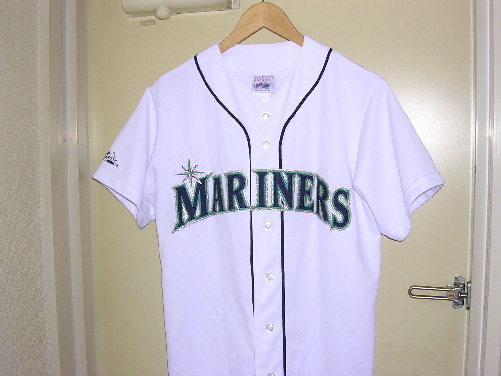 00s Majestic MLB Seattle Mariners jersey shirt M vintage old マリナーズ ユニフォーム ジャージ シャツ_画像1