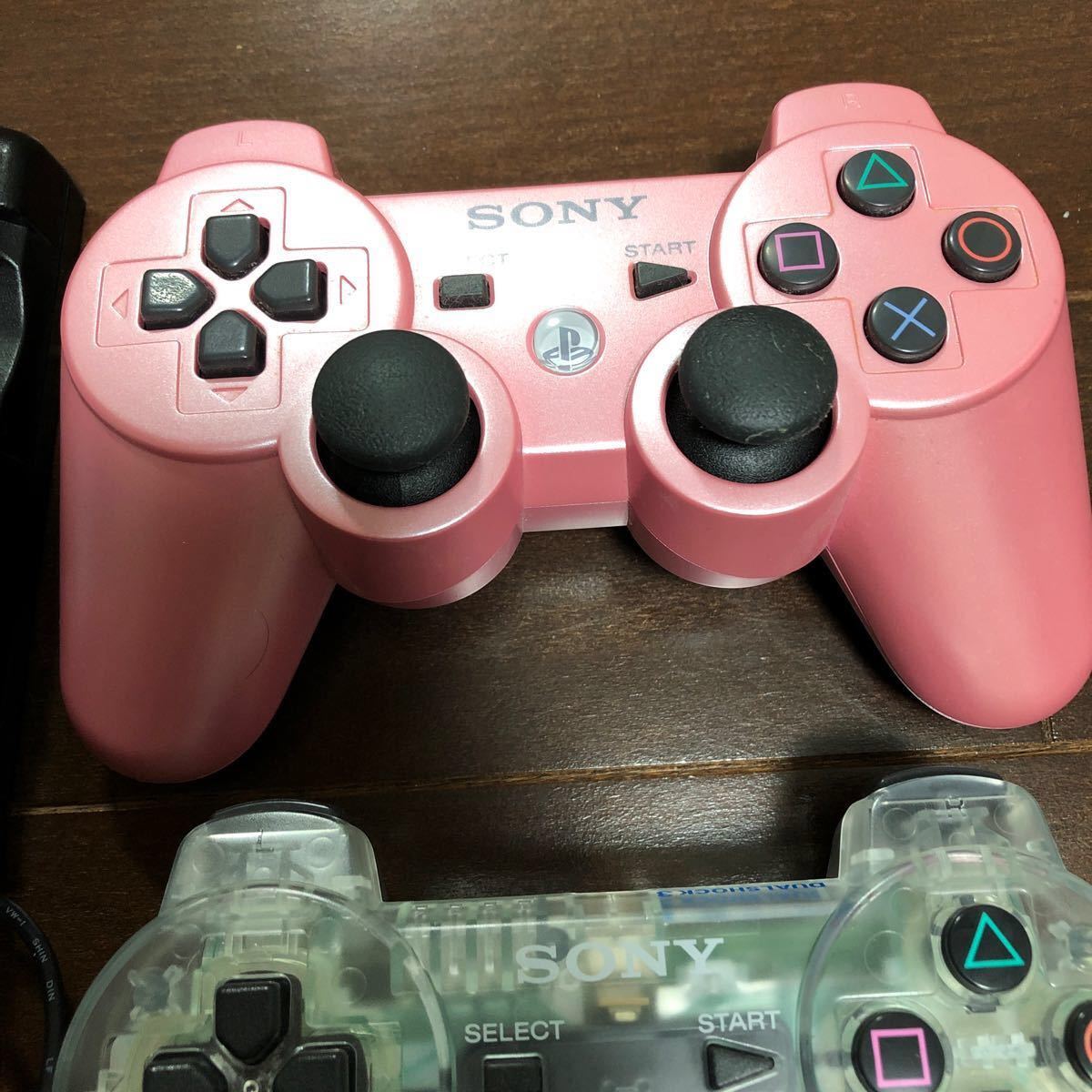 PS3コントローラー　ピンクとクリア　ジャンク品として