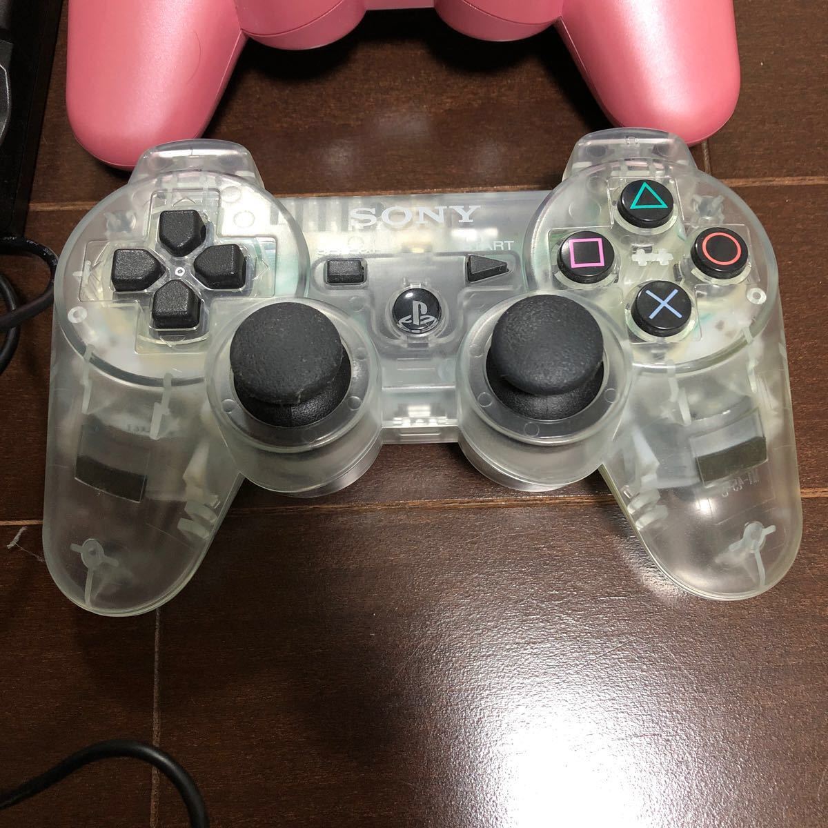 PS3コントローラー　ピンクとクリア　ジャンク品として