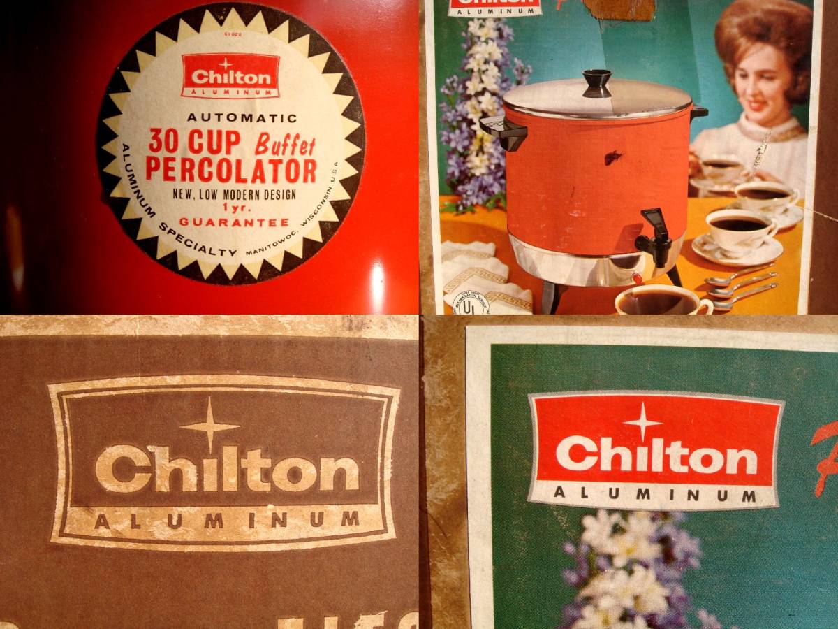 入手困難★箱付Vintage【Aluminum Specialty】お宝★Chlton Aluminum 30 Cupパーコレーター★稀少Made in U.S.A.♪ 入手困難☆箱付Vintage【Aluminum Specialty】お宝☆Chlton