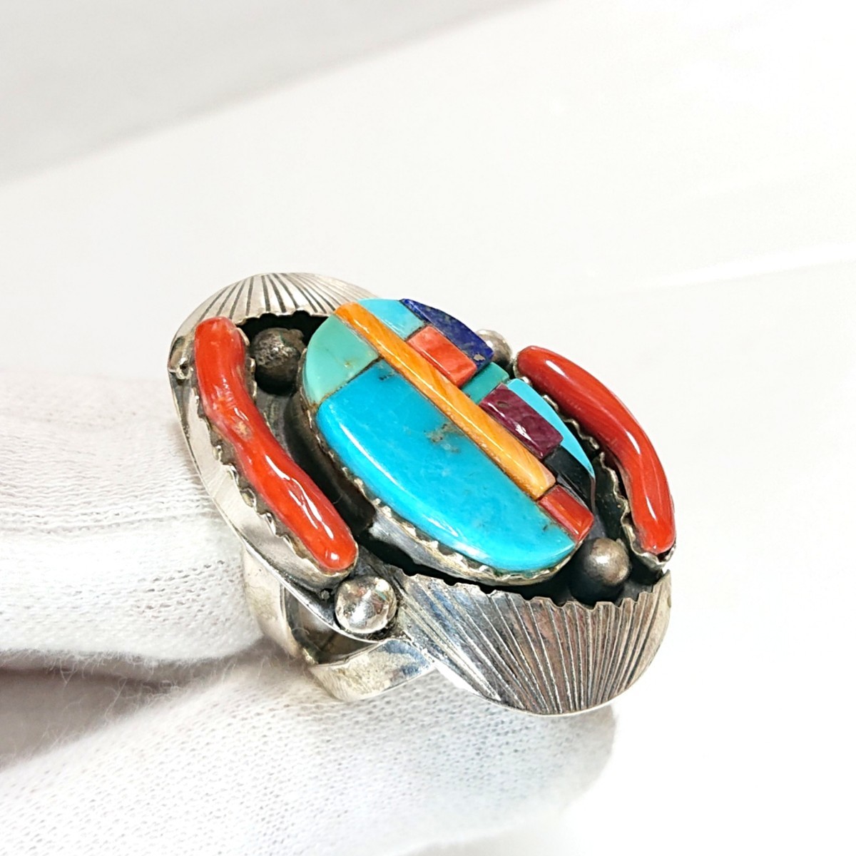 5214 SILVER925 ターコイズリング19号 シルバー925 天然石