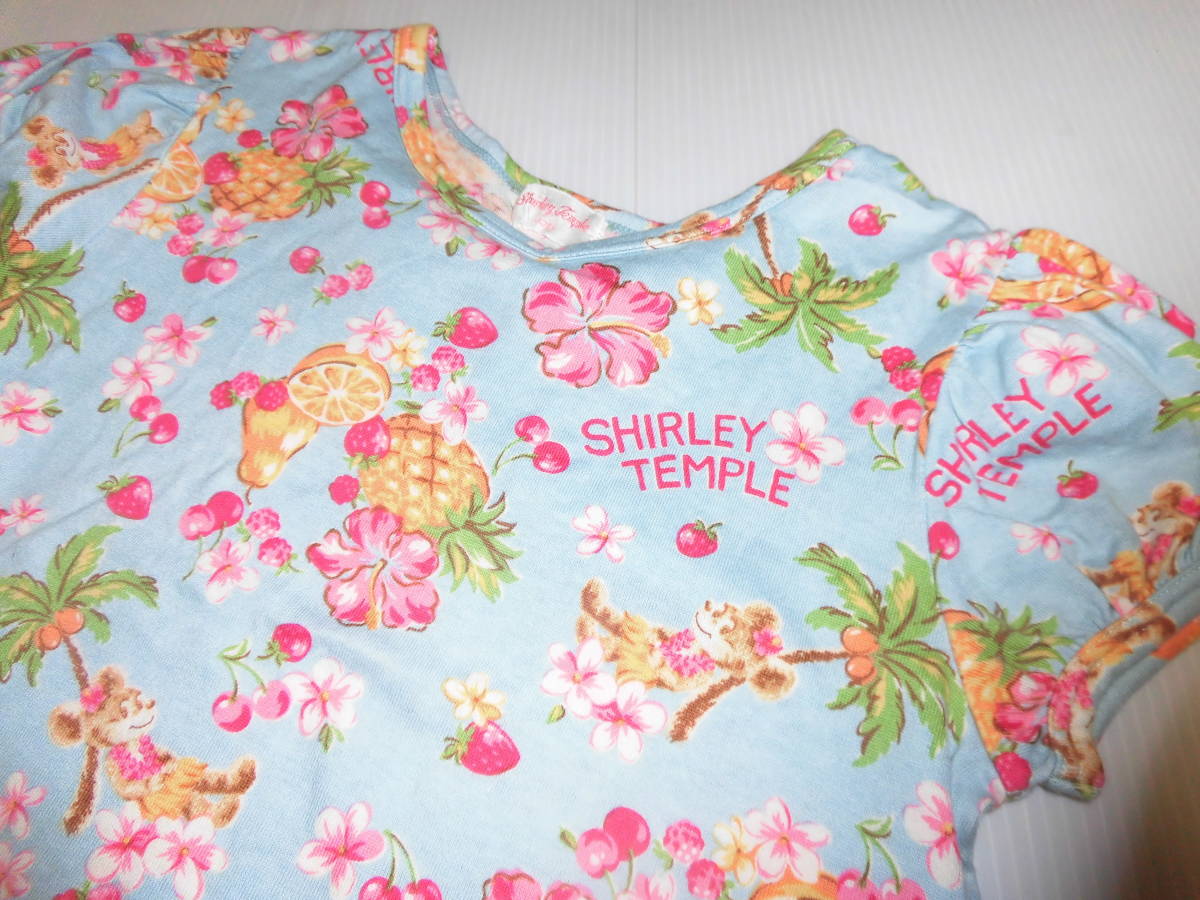 １２０♪シャーリーテンプル♪パフ袖！お花＆フルーツ柄 Tシャツ☆の画像3