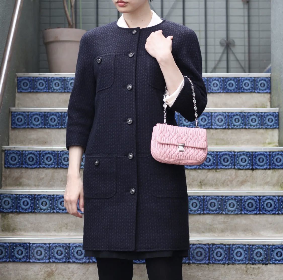 CHANEL LION BUTTON TWEED COAT MADE IN FRANCE/シャネルライオン