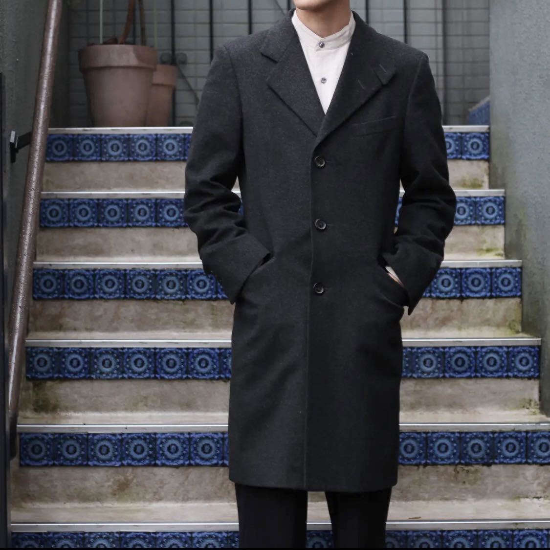 YVES SAINT LAURENT rive gauche WOOL CHESTERFIELD COATイヴサンローランリヴゴーシュウールチェスターフィールドコート