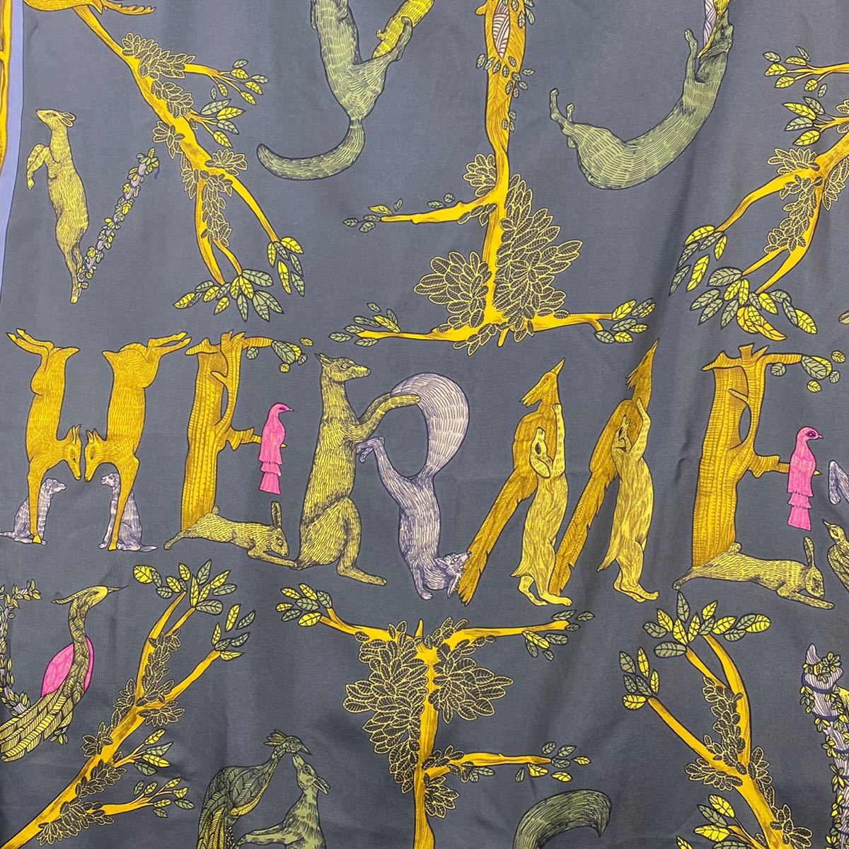 HERMES SILK100% ALPHABET LARGE SIZE SCARF MADE IN FRANCE/エルメス