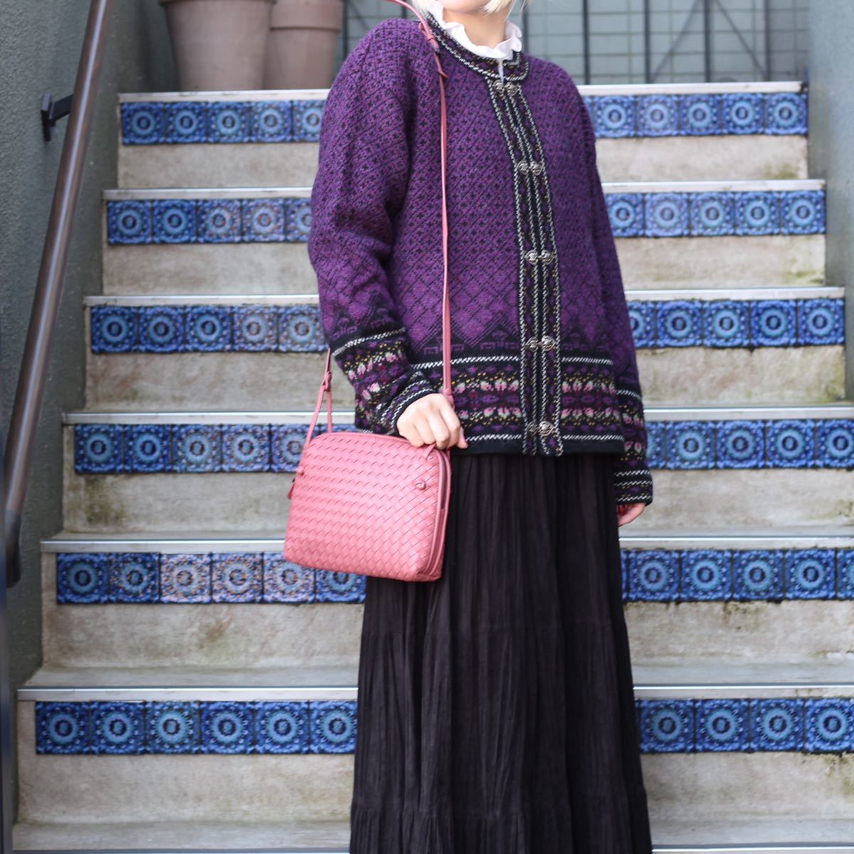 BOTTEGA VENETA MESH LEATHER SHOULDER BAG MADE IN ITALY/ボッテガ