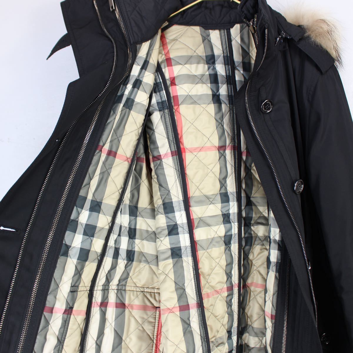 BURBERRY RACOON FUR MODS COAT WITH QUILTING  LINER/バーバリーロンドンラクーンファーキルティングライナー付モッズコート